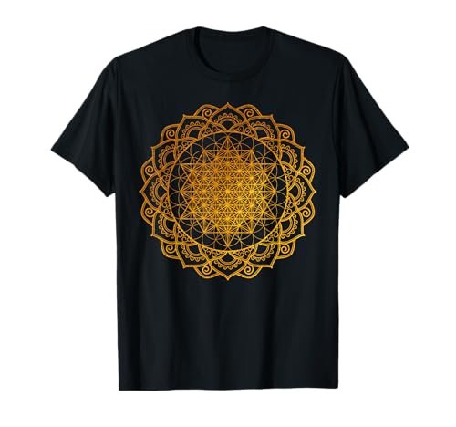 64 Tetraeder Blume des Lebens Heilige Geometrie Mandala T-Shirt