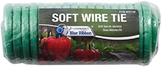 32.5' Foot Roll Green Soft Foam Covered Plant Twist Tie Wire (2)