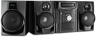 Sharp CD-BHS1050 350W 5-Disc Mini Shelf Speaker/Subwoofer System with Cassette and Bluetooth, AM/FM Digital Tuner, USB Port for MP3 Playback, 350W RMS Power Output and 875W Peak Power, Remote Included