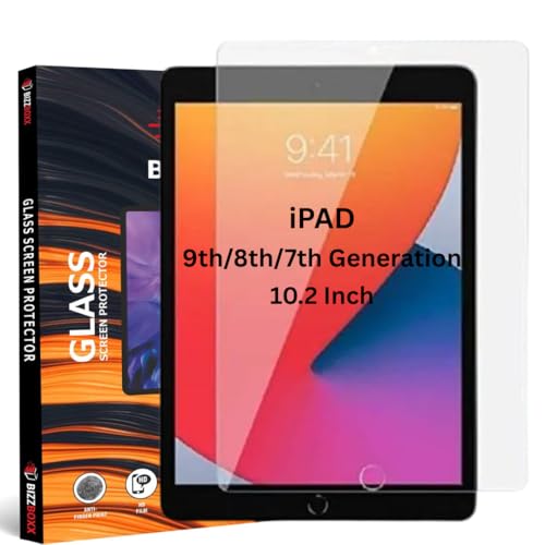 Image of Tempered Glass Full Screen Protector For Apple iPad 9Gen /8Gen /7Gen Anti-Scratch & Smudge Proof (Transparent) (Pack Of 1)