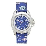 Hochwertige s.Oliver Kinderuhr aus Metall mit geblümten Textilband und japanischem Qualitätswerk