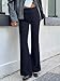 NIMIN Dress Pants Women Low Waisted Work Trousers Business Casual Flare Bootcut Slacks 2025 Fashion Office Outfits with Buttons Navy Blue
