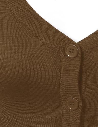 Image of Allsense Women's Cropped Bolero Shrug Cardigan | 3 /4 Sleeve, Button Down, Lightweight Knit Sweater