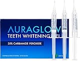 AuraGlow Teeth Whitening Gel Syringe Refill Pack, 35% Carbamide Peroxide, (3) 5ml Syringes