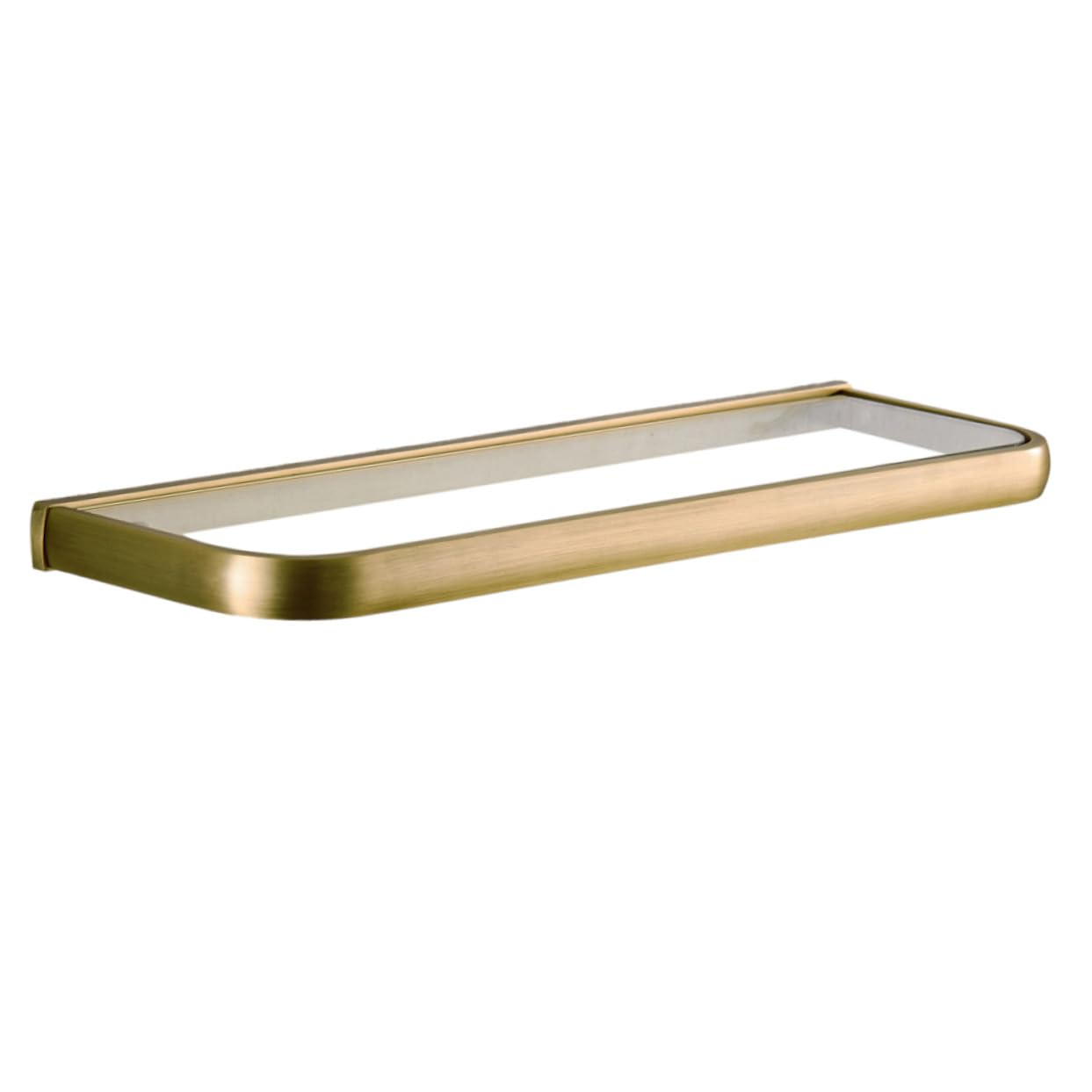 Étagère murale en verre et support laiton bronze pour toilette