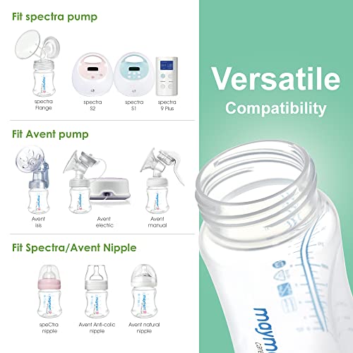 Wide Neck Breastmilk Collection N Storage Bottle 9Oz; Re-Markable Sureseal Disc. Fits Spectra S2 Spectra S1 Spectra 9 Plus And Avent Breastpump Replace Spectra Bottle, Avent Classic Natural Bottle #TOP1
