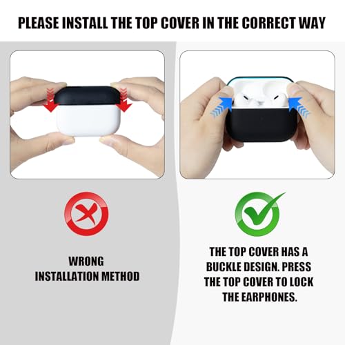 Teyomi TPU Hülle für AirPods Pro 3. Generation, Schutzhülle für Apple Airpods Pro 3 mit Handschlaufe, Texturdesign für Airpods Pro 3 Case (Schwarz)