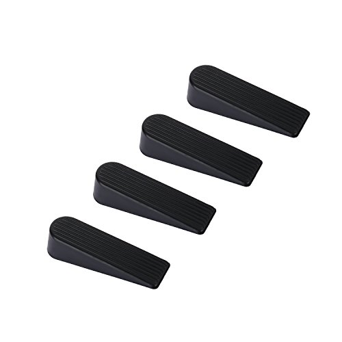 Cale Porte,Afufu 4 Pack Arrêt Cale de Porte Caoutchouc Mise A Niveau Arret de Porte, 100% Silicone, Non Toxique, Non Odeur, Noir Cover