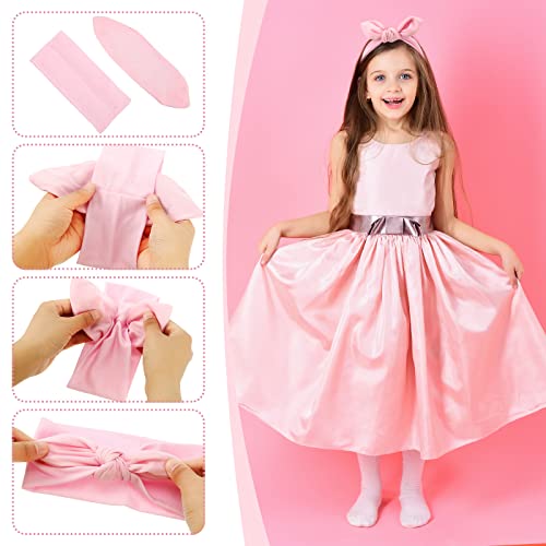 12 Pack Colorful Headbands For Girls Removable Rabbit Ear Bow Girls Headbands Elastic Polyester Cloth Headbands Rabbit Ear Hairband Hair Accessories For Girls, 12 Colors #TOP6