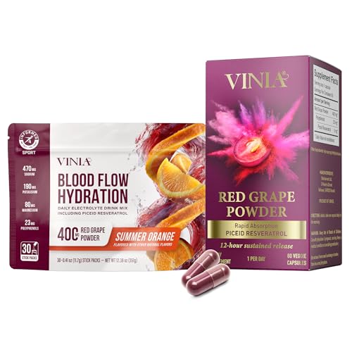 VINIA Piceid Resveratrol Capsules & Electrolyte Hydration Summer Orange |