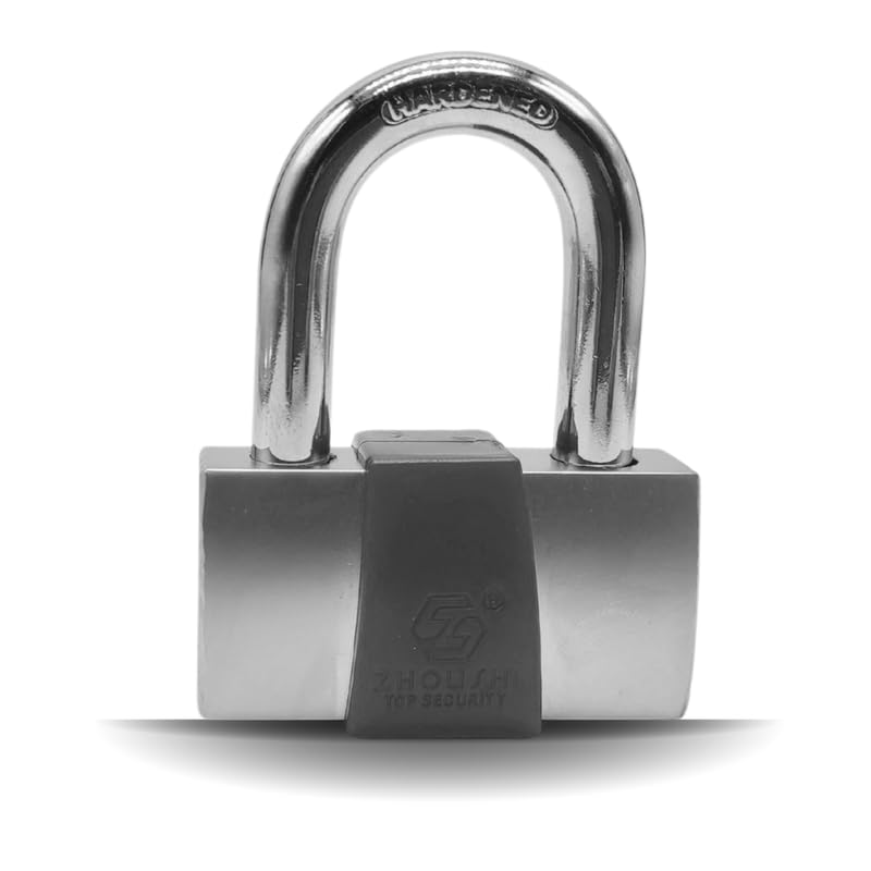 Image of Heavy-Duty Nickel Plated Padlock 60 MM Lock and 3 Keys Hardened Elecrtronic Key Padlock Shackle Security Lock for Garage, Door, Containers, Shutter, Locker, Gates (Multicolor)