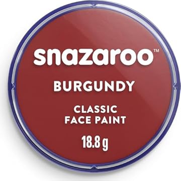 Snazaroo Classic Face and Body Paint for Kids and Adults, Burgundy Colour, Water Based, Easily Washable, Non-Toxic, Makeup, Body Painting for Parties, for Ages 3+