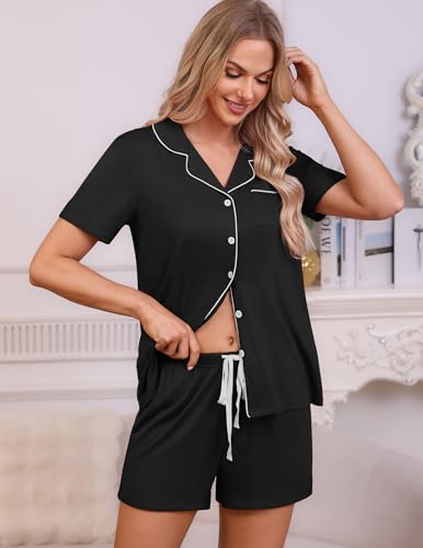 Image of HNG Pajama Sets for Women 2 Piece PJ Sets Short Sleeve Lounge Set Fashion Sleepwear XS-3XL