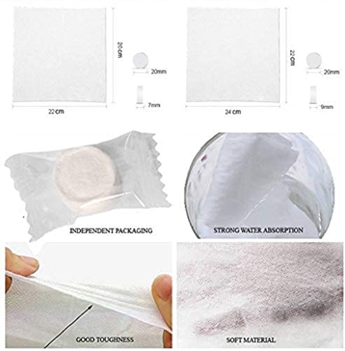 Image of Pack Of 40 Pieces Pocket hankey Small Towel For Travel Multipurpose Magic Chocolate Shape Tablet Tissue Paper Disposable Pure Cotton Facial Towel Water Wet Wipe Napkin White (Free Size, 40)
