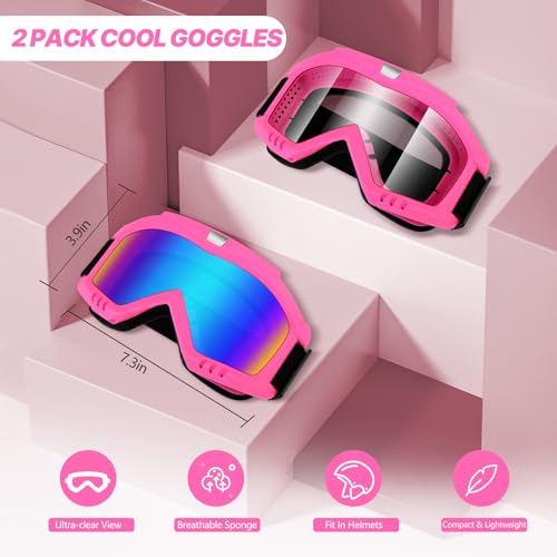 Image of Dirt Bike Goggles 2 Pack - Motorcycle, ATV, Riding, Ski, Windproof Racing Glasses