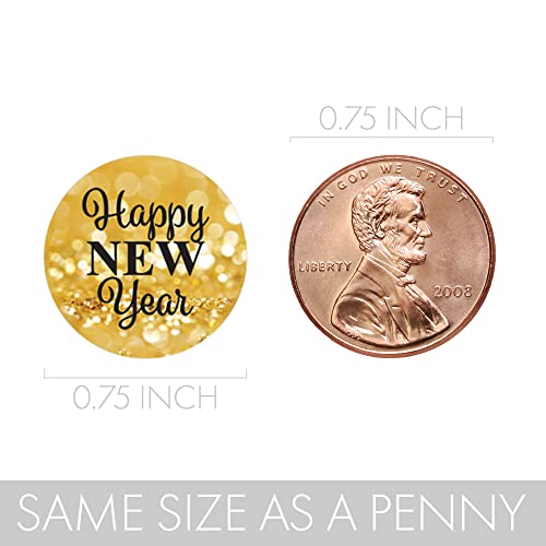 New Year's Eve Party Favor Stickers - Black And Gold - 180 Labels #TOP2