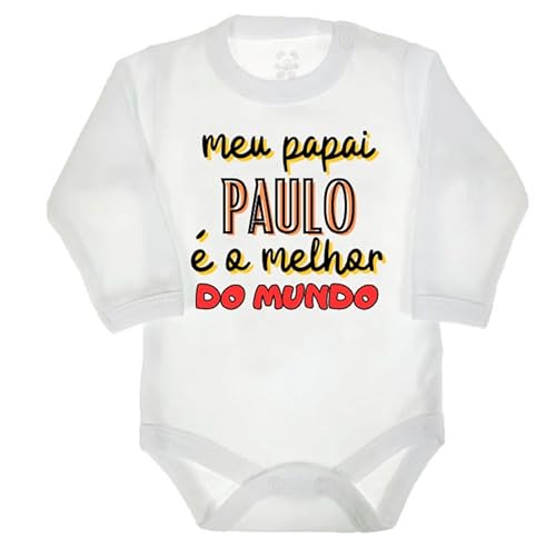 Body/Camiseta melhor pai do mundo nome personalizado