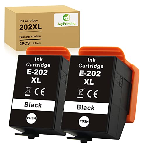 JoyPrinting Lot de 2 cartouches d'encre 202XL pour Epson 202 202XL Noir Compatible avec Epson Expression Premium XP-6000 XP-6001 XP-6005 XP-6100 XP-6105 Cover