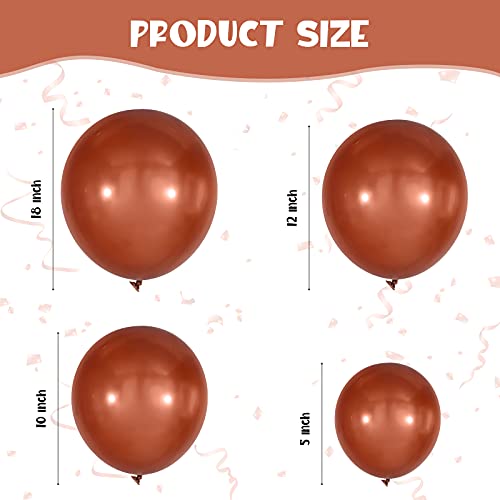 100 Pieces Latex Balloons Different Sizes 18/12/10/5 Inch Party Balloon Kit for Valentines Birthday Baby Shower Wedding Bride Graduation Party Decoration (Retro Coffee) by Sumind - Used condition - Image 2