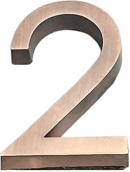 3D Mailbox Numbers 0-9 Self-Adhesive 3 Inch Address Number Stickers Door House Numbers Street Mailbox Sign for Apartment Home Office,Bronze Color number 2