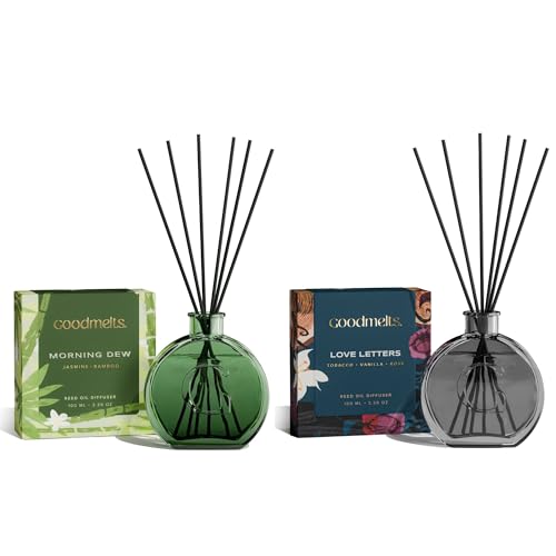 Image of Morning Dew & Love Letters Reed Diffuser Set | 100 ml with 6 Fiber Reed Sticks | Long-Lasting (Up to 60 Days) | Flame-Free Air Freshener | Ideal for Gifting