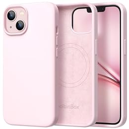 GolbinBox Magnetic for iPhone 13/14 Case, Silicone Cover, Chalk Pink