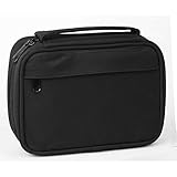 Classic Black Microfiber Bible Cover Carrying Case with Handle, (Compact) X-Small