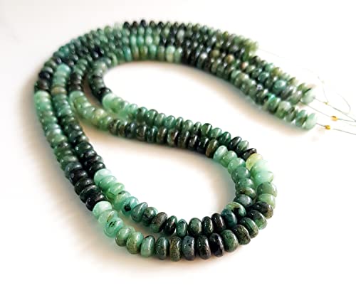 Natural Emerald Gemstone Smooth Roundels Beads | Emerald Beads Necklace | Precious Gemstone | Size 5-6 Mm 15" Inch Strand [Nfba 13] #TOP4