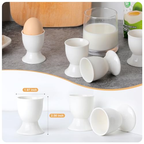 Vidalenta Ceramic Egg Cups Set Of 6 For Soft Hard Boiled Eggs Stand Holder Countertop Gift thumb #2