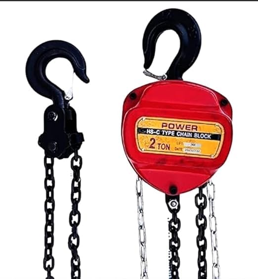 Chain Pulley Block 2 Ton Capacity, 6 Meter Lift Height Manual Chain Hoist with Load Chain and Hooks for Lifting, Handling, Construction, Warehouse (Red & Black)-image-47