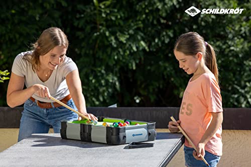 Schildkröt® Mini Billiard Tisch, kleiner Billardtisch mit 2 Queues, 16 Billardkugeln, Triangel zur Anordnung, perfekter Spielspaß für jede Gelegenheit, für Kinder ab 5 Jahren, 970311