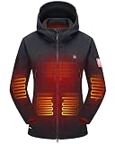 DEWBU Heated Jacket Polar Fleece with 12V Battery Pack Soft Fleece Electric Heating Hoodie for Women