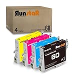 Run Star 4 Packs Remanufactured for T060 Ink Cartridge Replacement for Epson 60 T060 use for Epson Stylus C88 CX3800 CX3810 CX4200 CX4800 CX5800F CX7800 C68 C88PLUS Printer (Black/Cyan/Magenta/Yellow)