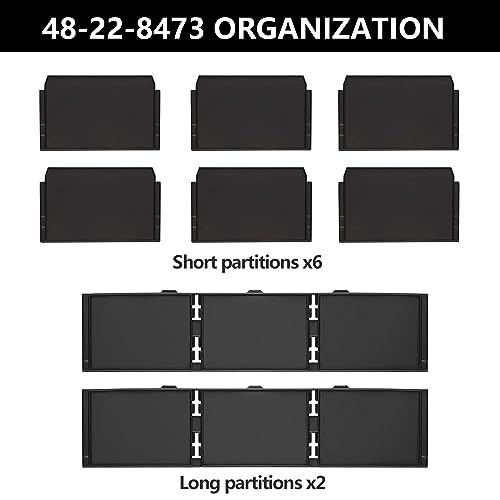 doufuhua 48-22-8473 Drawer Divider Kits Fit for Milwaukee Packout 3 Drawer Tool Box 48-22-8443 Black - Thumbnail 3