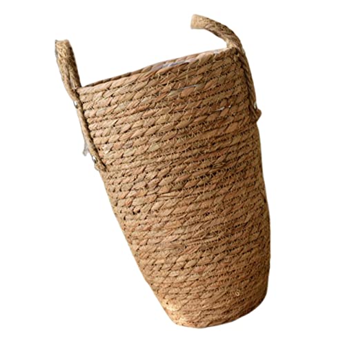 Gatuida Cesta de Flores de ratán Cesta de Mimbre para Plantas Interior maceteros Maceta de Algas Marinas Floral Tejer cestas plantador de Tejido jarrones de Cesta para Flores macetas
