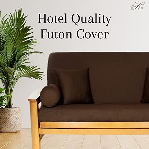 image for Royal Heritage Home 100% Cotton Full Size Futon Cover - Brown - Washab