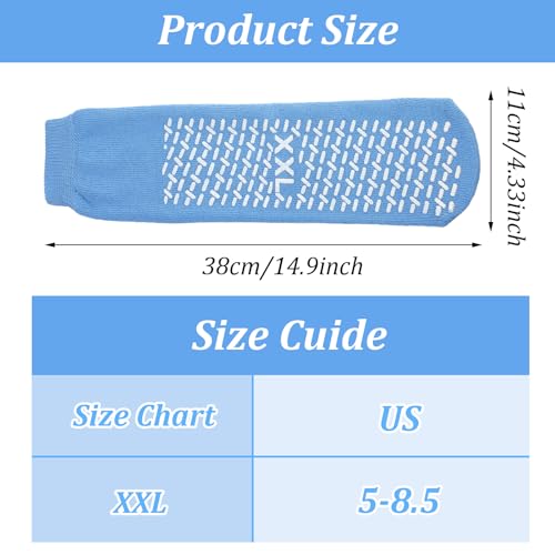 JIEYAO 6 Pairs XX-Large Hospital Non-Slip Socks, Non-Skid Slipper Socks Soft Gripper Socks for Women Men Home Hospital3
