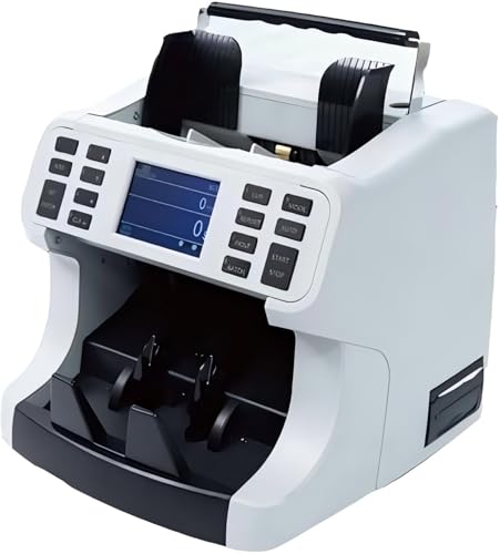 Oukeyer H-8700 Bank Grade Mixed Denomination Money Counter Machine, IMG/WL/UV/MG/IR/DD Counterfeit Detection, Bill Counter, Currecny Cash Counter, 3.5inch TFT Disaplay, Built-in Printer