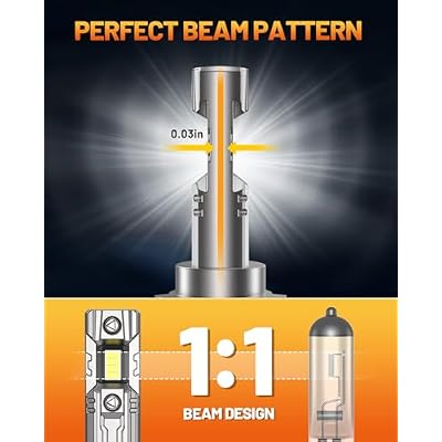 forenner Fahren H11 9005 Fog Light Bulbs, H8 9005 100000LM Bulbs with 6500K Cool White Light, IP68 Waterproof, Plug and Play, pack of 4