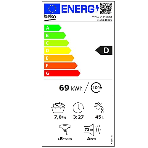 Beko Waschmaschine WML 71434EDR 1 mit 7 kg Kapazität