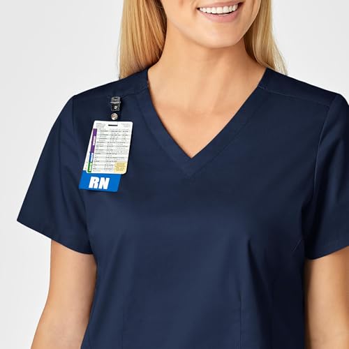 Wink WonderWORK Women's Shaped V-Neck Scrub Top, Navy, S by WINK - Used condition - Image 3