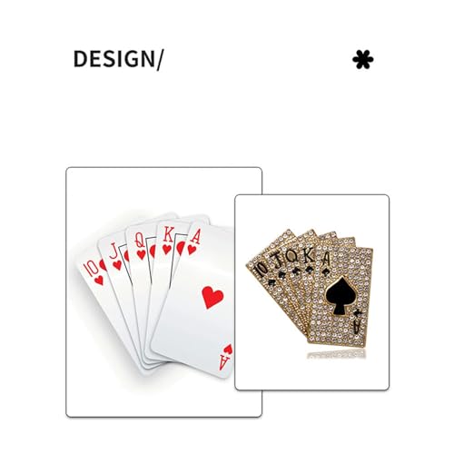 coadipress Rhinestone Crystal Playing Cards Brooch for Men Women Punk Poker Brooches Personalized Hip Hop Shinny Lapel Pins Dainty Dance Suit Shirt Dress Clothes Party Accessories (Gold) by coadipress - Used condition - Image 4