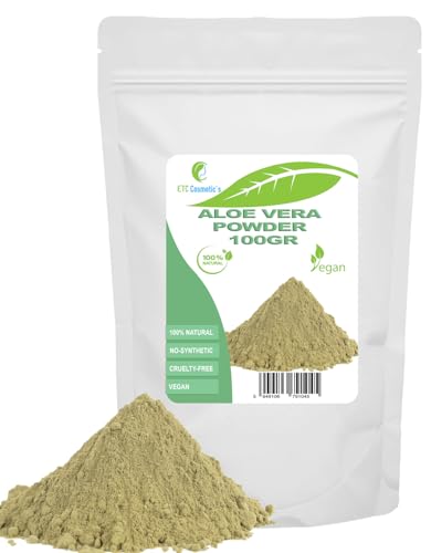 Aloe-Vera-Pulver – 100 g – DIY-Gesichtsmasken, Körpermaske, Haarmaske, fördert das Haarwachstum, spendet Feuchtigkeit, ist natürlich und frei von Chemikalien