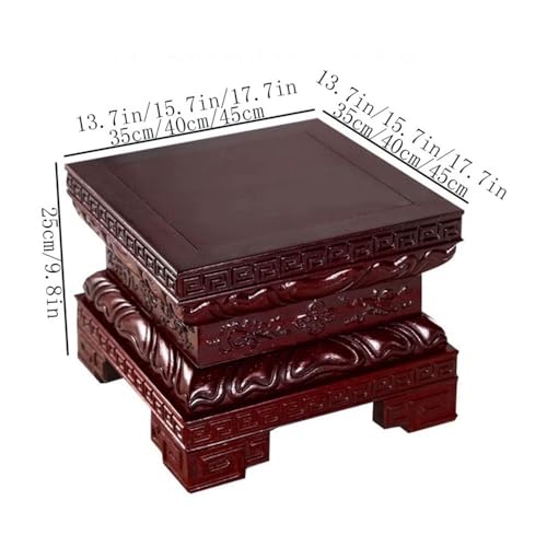 Support de vase pour bonsaï avec socle en acajou format L