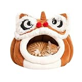 Cama Cómoda para Gatos: Esta cama para gatos cuenta con relleno de algodón PP y forro de felpa suave, garantizando un excelente soporte de calor para tu amigo felino mientras proporciona un lugar para descansar durante todo el año, ideal para relajación en interiores durante los meses más fríos o las noches frescas, ofreciendo confort y calor en cualquier temporada para tu mascota.