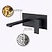 Modern Matte Black Mount Faucet for Bathroom Sink or Bathtub - Single Handle Two Hole Brass Faucet with Rough-in Included