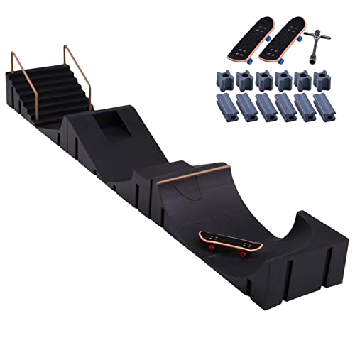 Rampas de escala,6 em 1 Dedo Inodoro Skatepark - Kit de skate de dedo para meninos, meninas e adulto