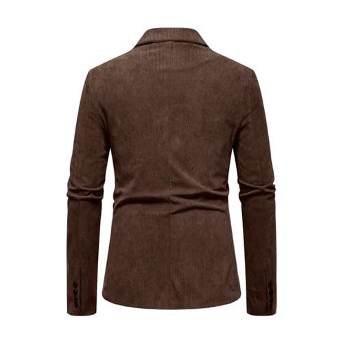 Men's Corduroy Suit Jackets Casual Textured Business Blazer Jackets Lightweight Single-Breasted Solid Color Suit Coat2