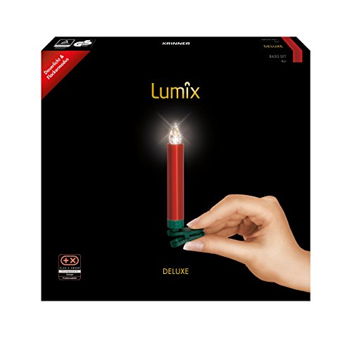 Krinner LUMIX Deluxe, kabellose LED-Christbaumkerzen, Basis-Set mit 10...