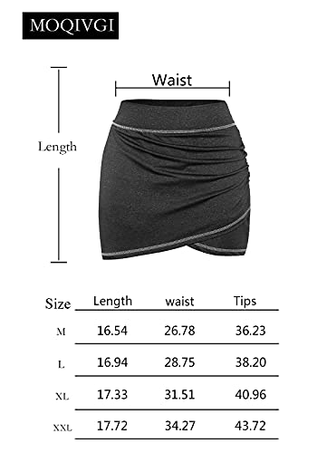 Moqivgi Athletic Skorts Skirts For Women Knee Length High Waist Tummy Control Ruched Golf Skirt Solid Color Stretchy Soft Comfort Gym Clothes Purple X-Large #TOP6